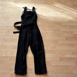 Reformation black linen jumpsuit